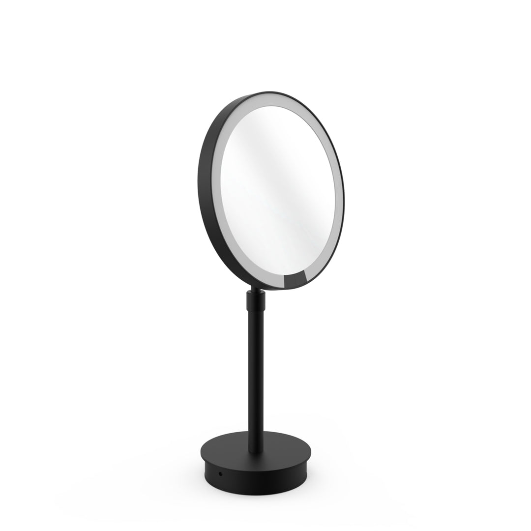 decor walther | BASIC series | illuminated table mirror | matte black 5x magnification