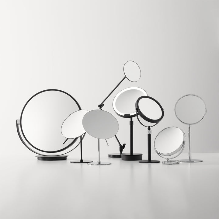 decor walther | BASIC series | illuminated table mirror | matte black 5x magnification