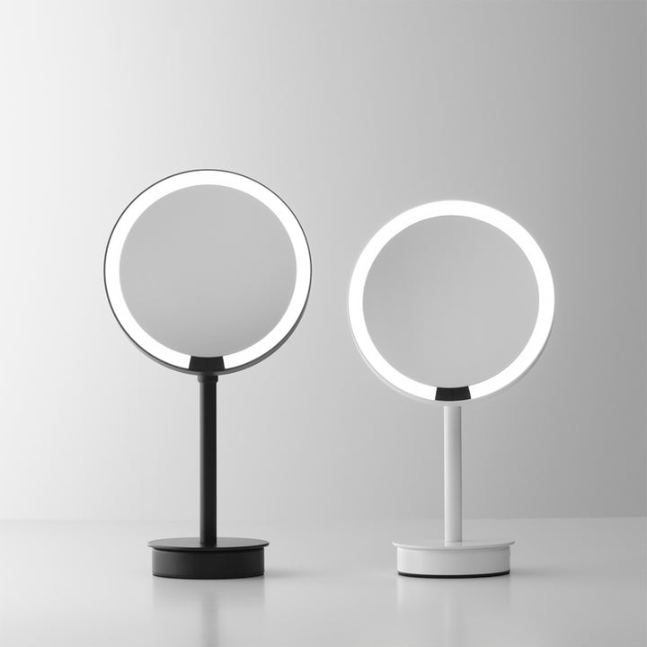 decor walther | BASIC series | illuminated table mirror | matte black 5x magnification