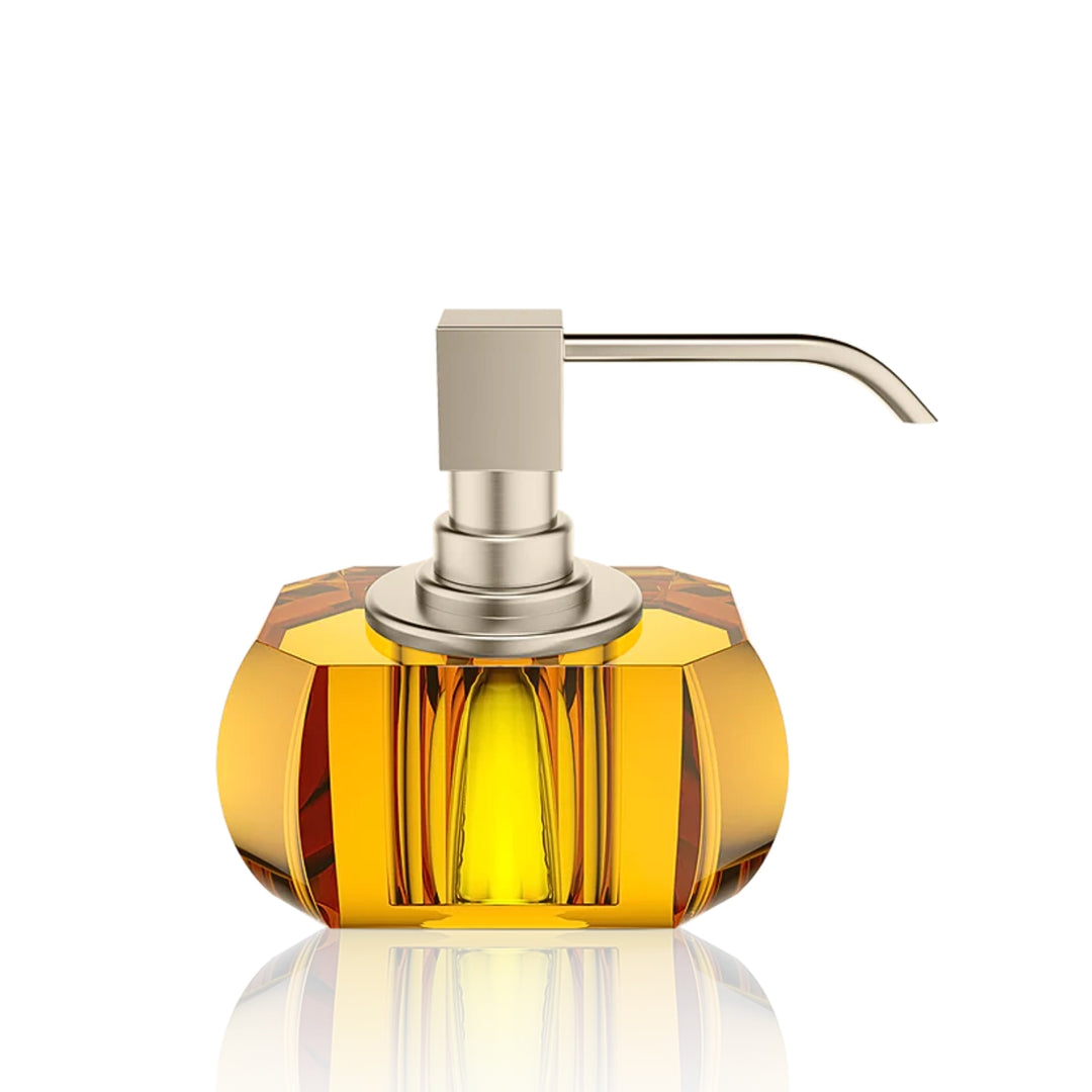 decor walther | KRISTALL collection | soap dispenser | amber + nickel satin