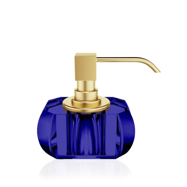 decor walther | KRISTALL collection | soap dispenser | capri blue + gold matt 24 carat