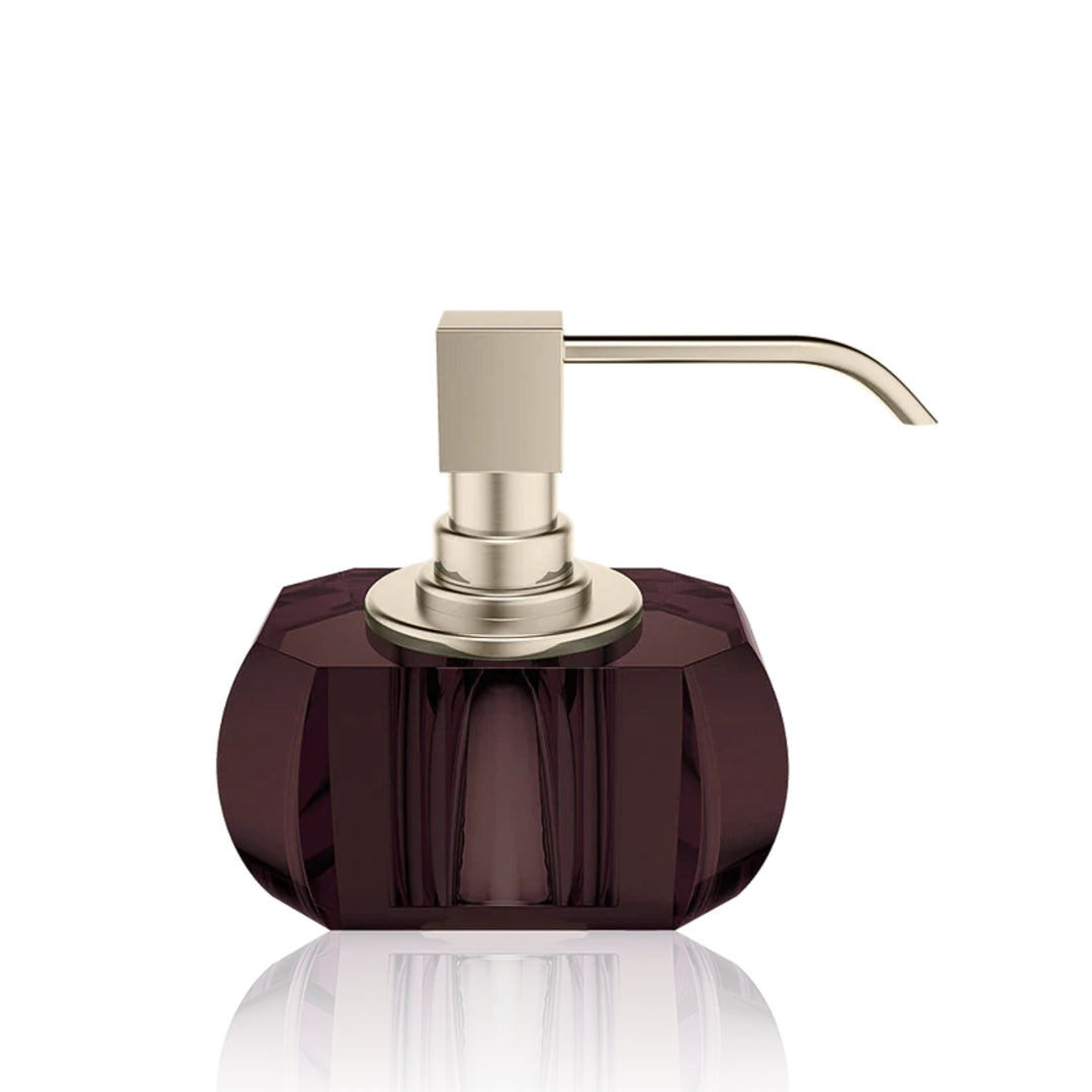 decor walther | KRISTALL collection | soap dispenser | rich burgundy + nickel satin