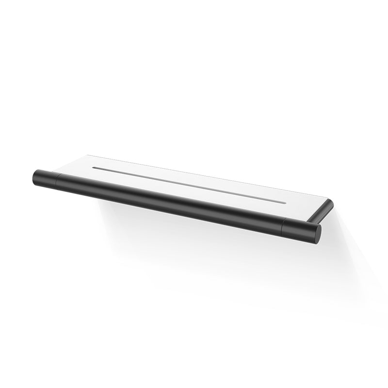 decor walther | BAR series | shower tray with drain | matte black + white shelf