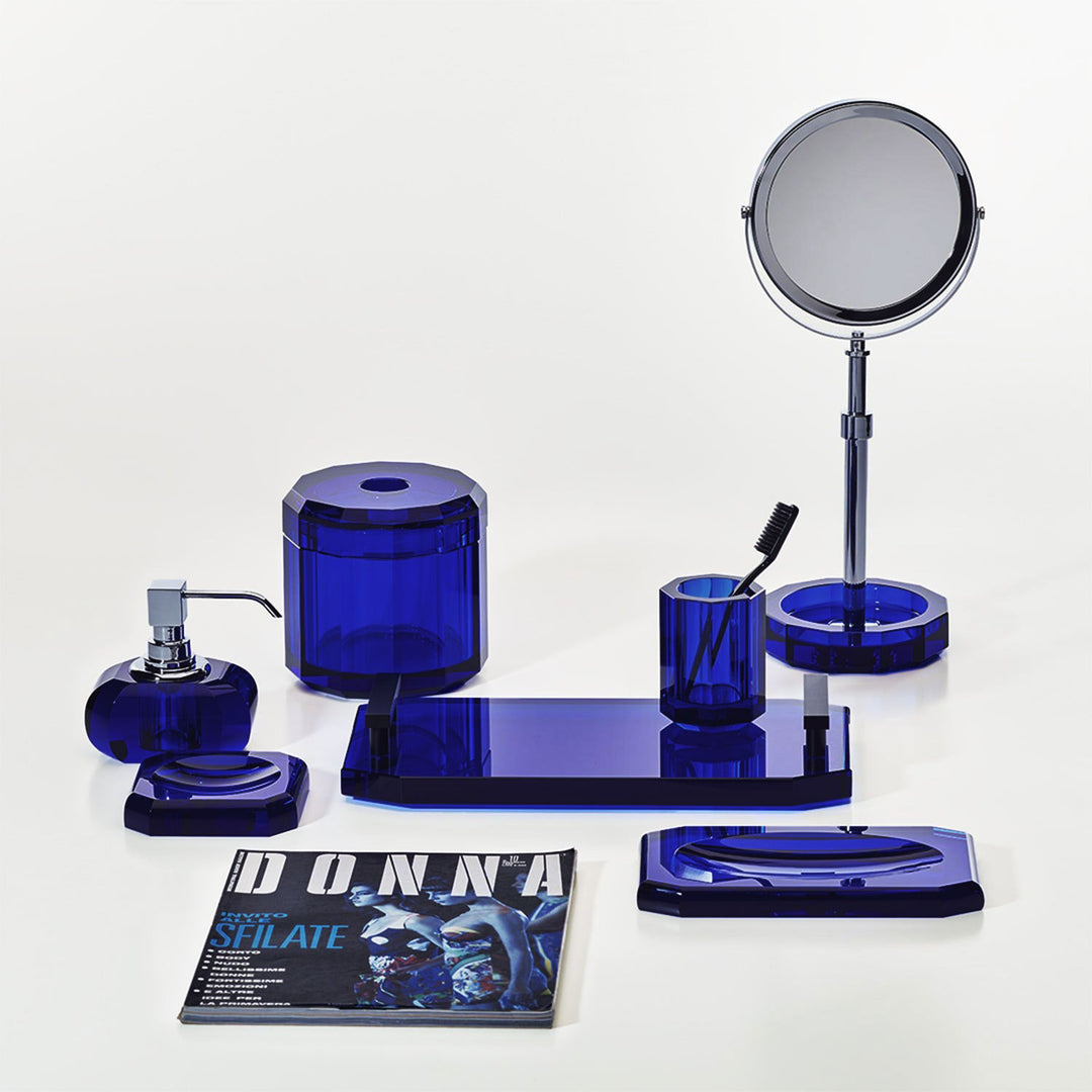 decor walther | KRISTALL series | soap dispenser polished | capri blue + chrome