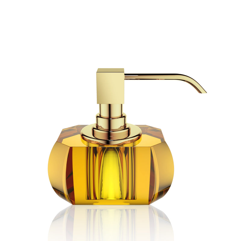 decor walther | KRISTALL series | soap dispenser | amber + gold (24 carat)