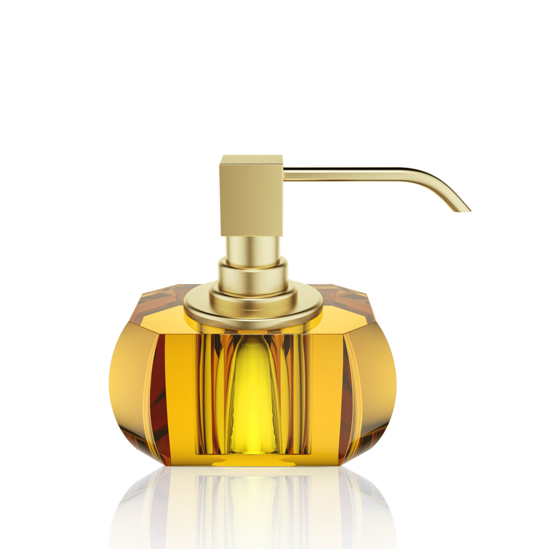 decor walther | KRISTALL series | soap dispenser | amber + gold matte (24 carat)