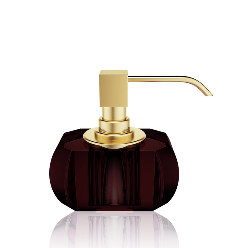 decor walther | KRISTALL series | soap dispenser | rich burgundy + matte gold