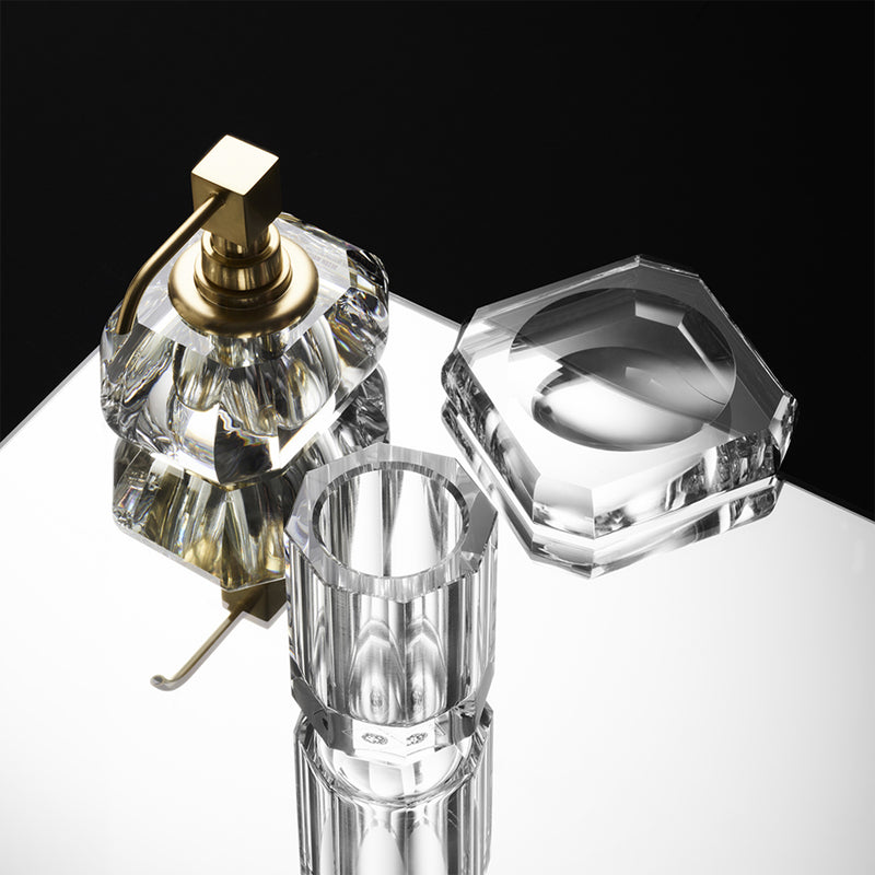 decor walther | KRISTALL series | soap dispenser | clear + gold (24 carat)