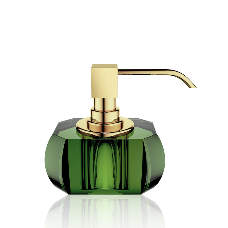 decor walther | KRISTALL series | soap dispenser | english green + 24 carat gold