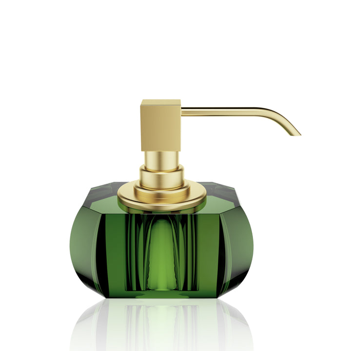 decor walther | KRISTALL series | soap dispenser | english green + 24 carat matte gold