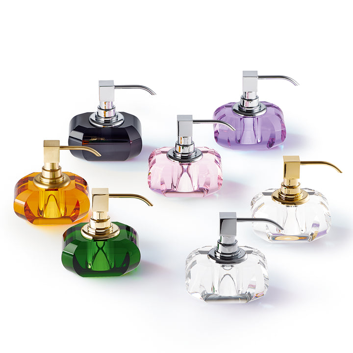 decor walther | KRISTALL series | soap dispenser | amber + gold (24 carat)