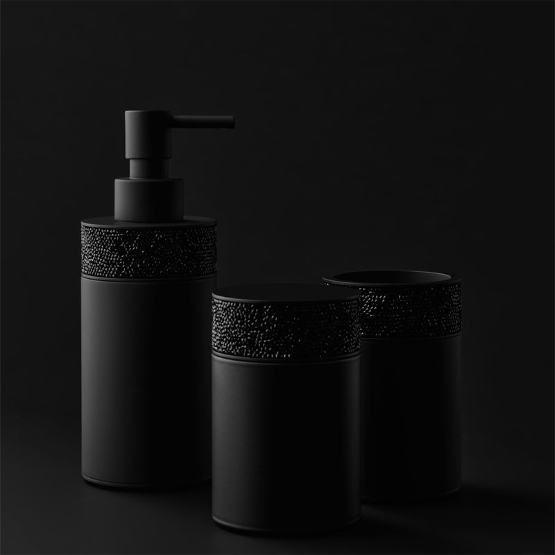 decor walther | ROCKS series | soap dispenser | matte black + swarovski crystals
