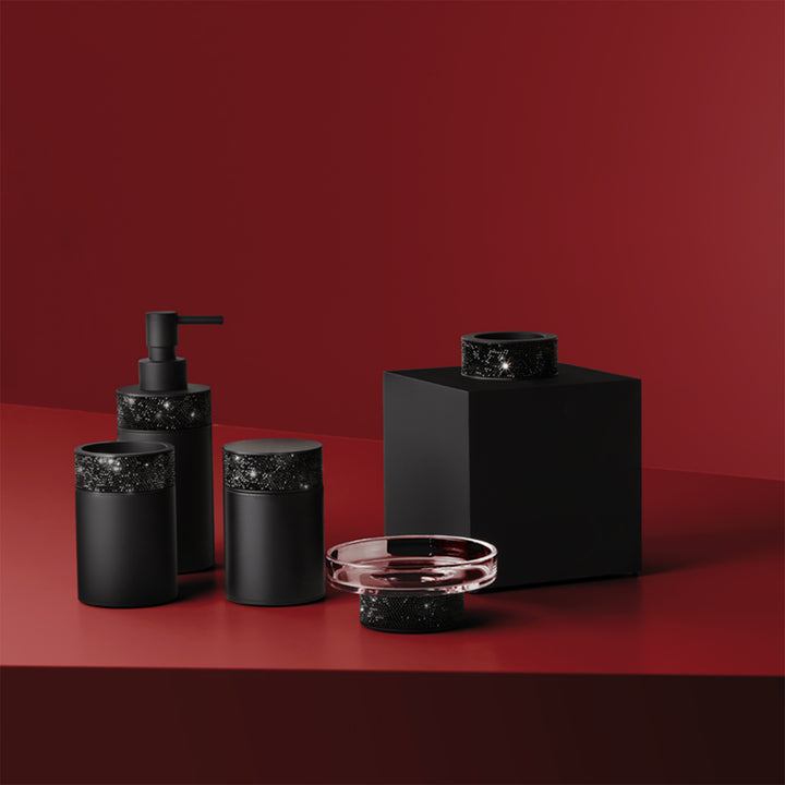 decor walther | ROCKS series | tissue box | matte black + swarovski crystals