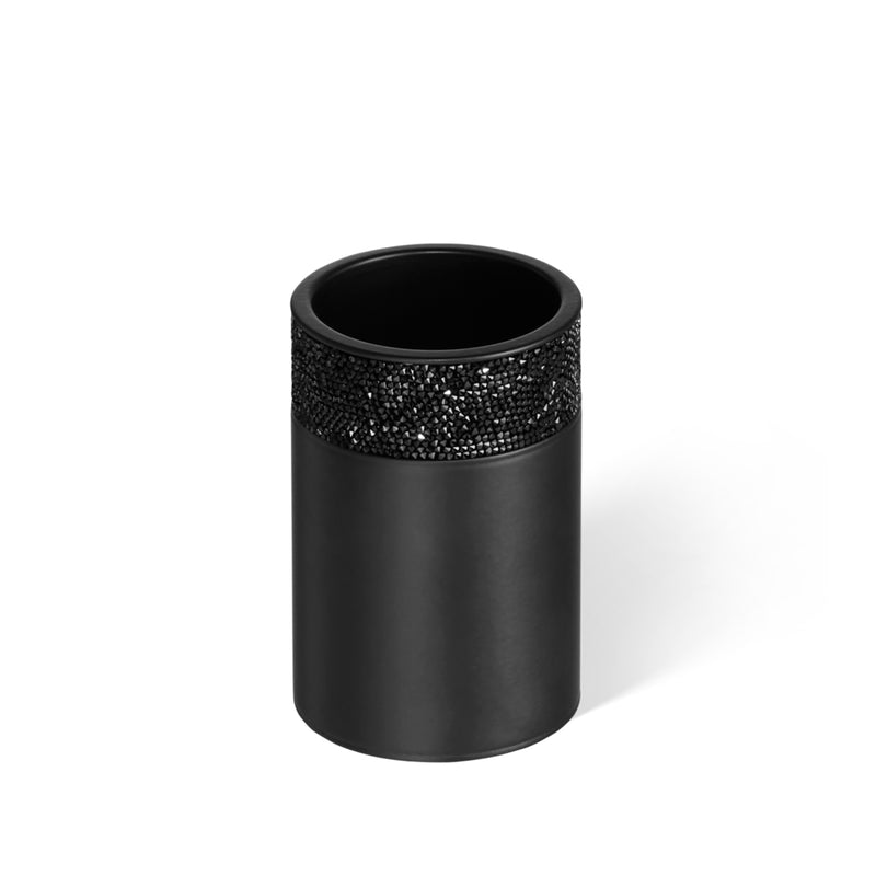 decor walther | ROCKS series | box without lid | matte black + swarovski crystals