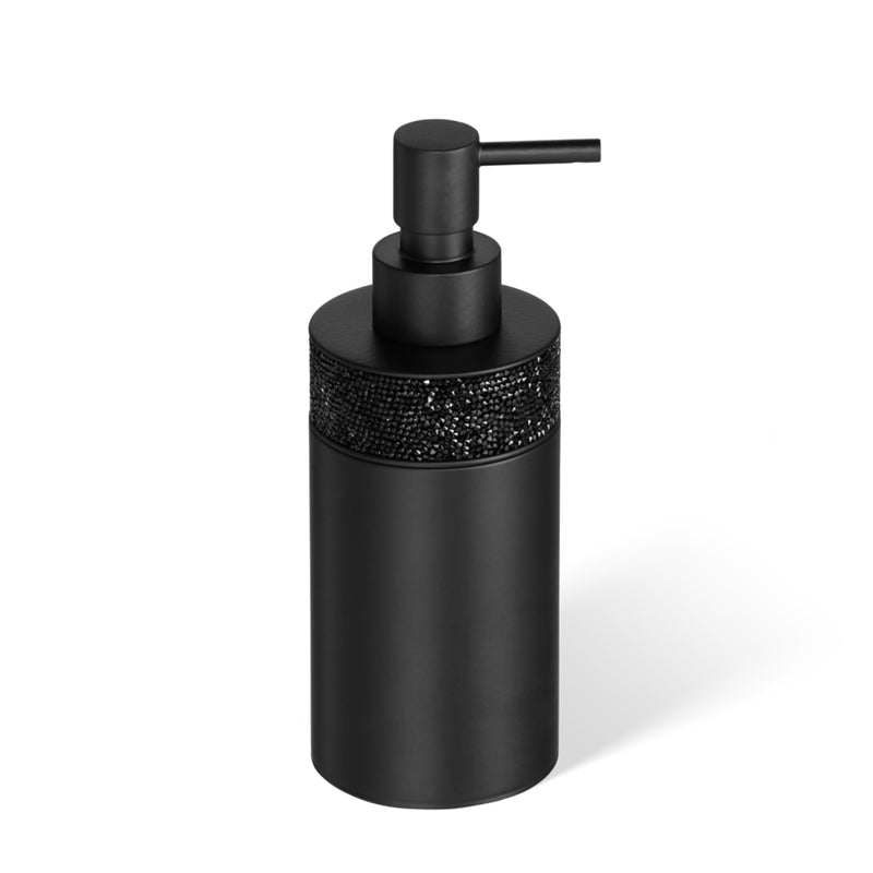 decor walther | ROCKS series | soap dispenser | matte black + swarovski crystals