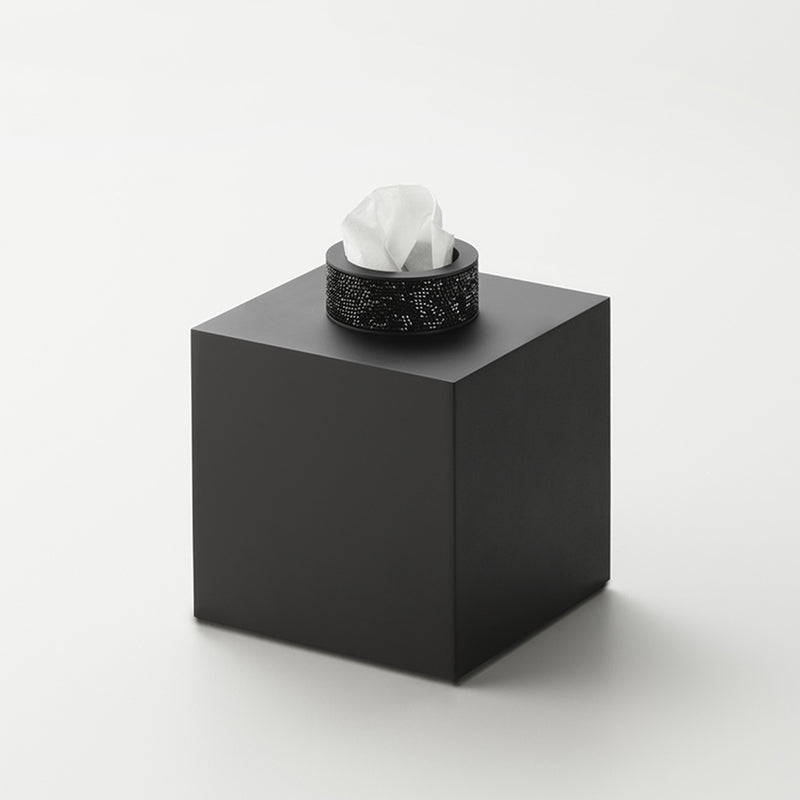 decor walther | ROCKS series | tissue box | matte black + swarovski crystals