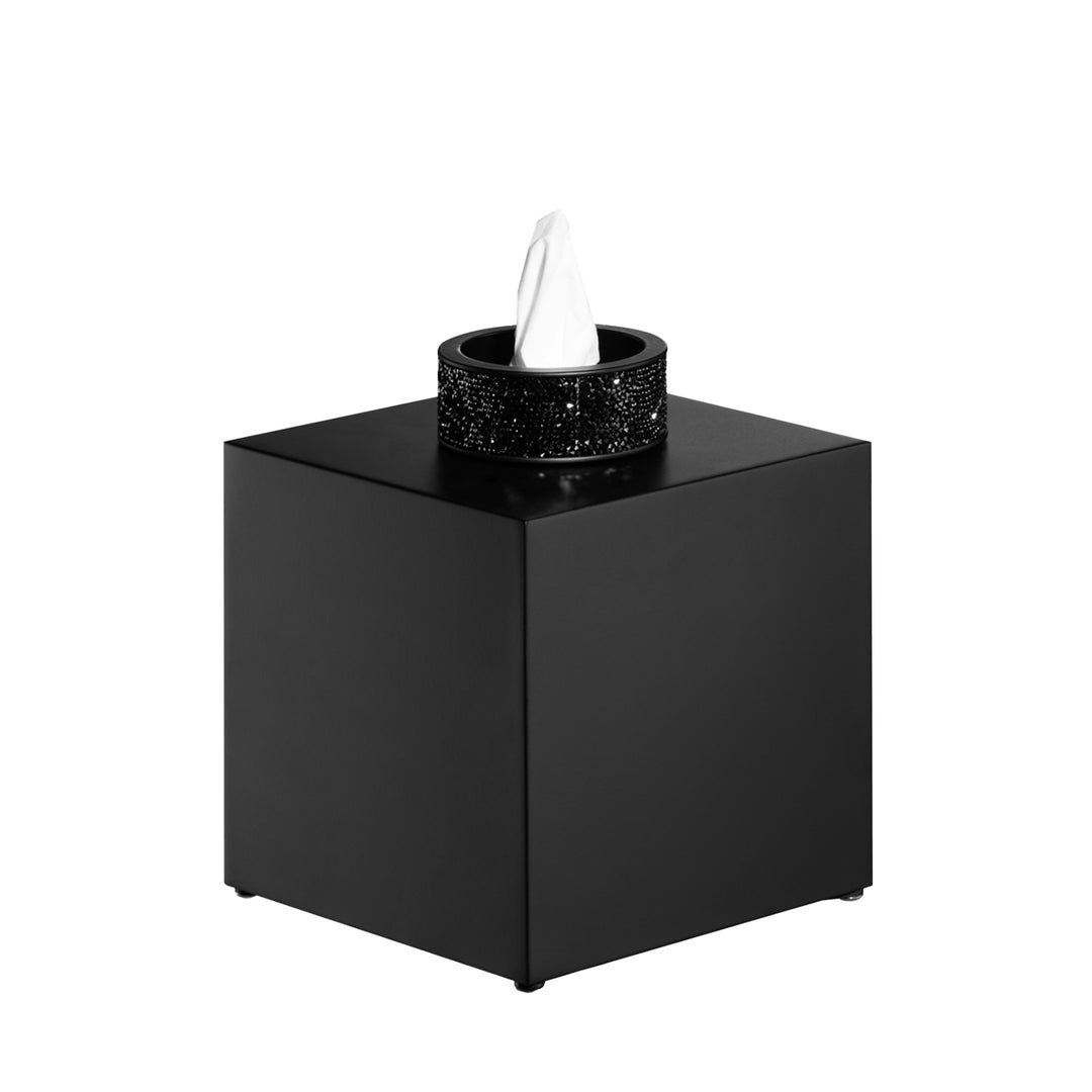 decor walther | ROCKS series | tissue box | matte black + swarovski crystals