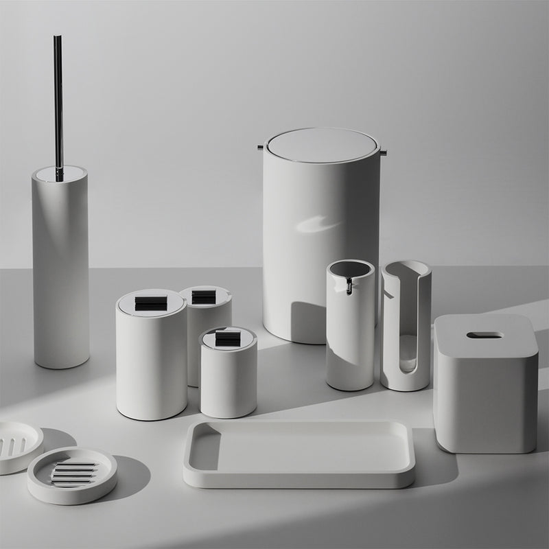 decor walther | STONE series | tumbler + toothbrush holder | white
