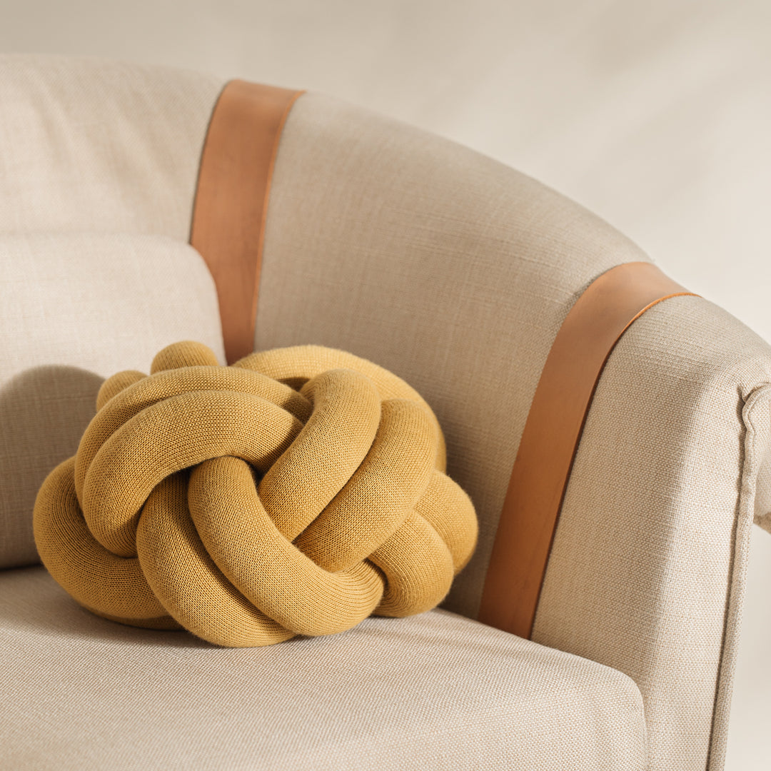 design house stockholm | knot cushion | yellow