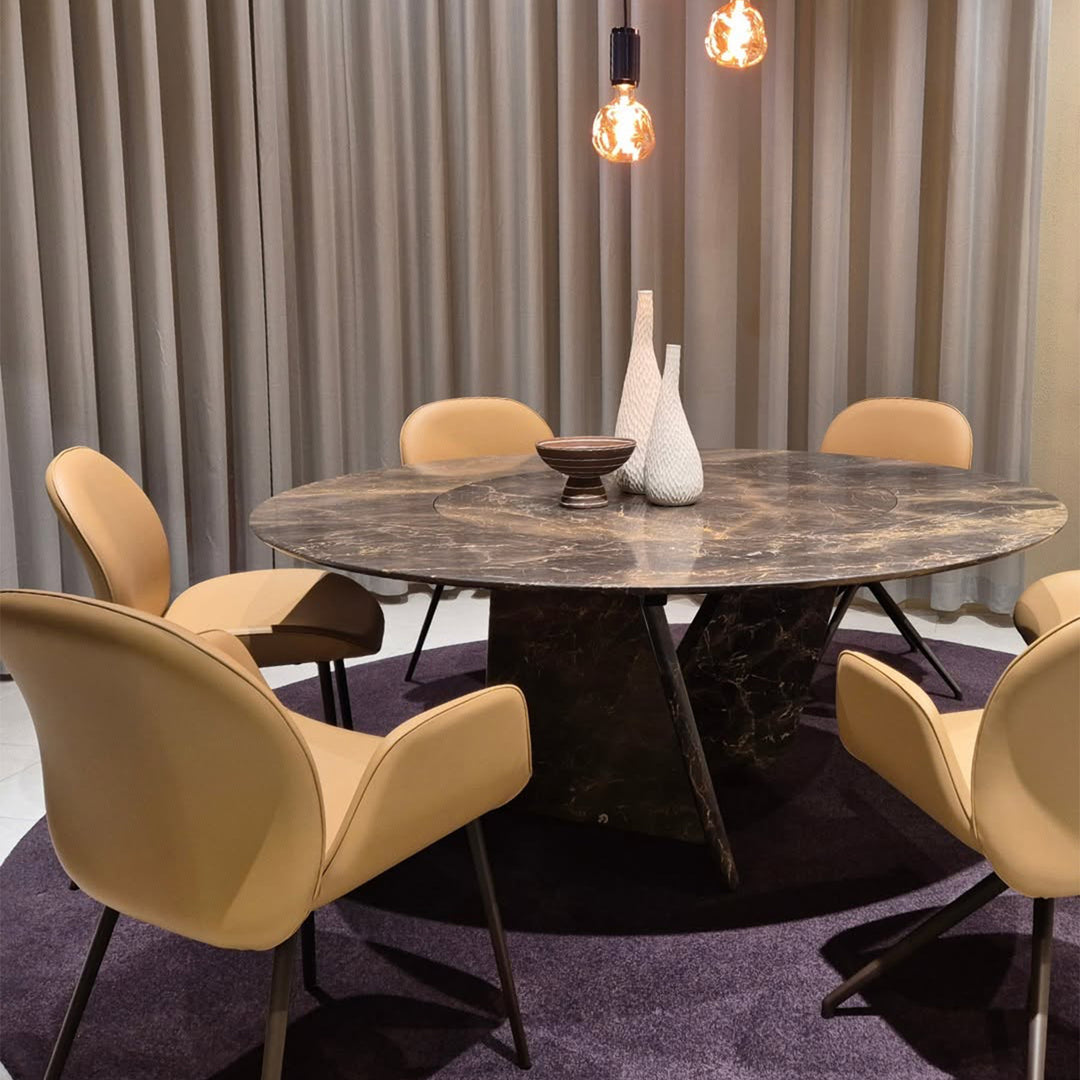 draenert | tadao table | inner rotating top | orobico black stone 160cm