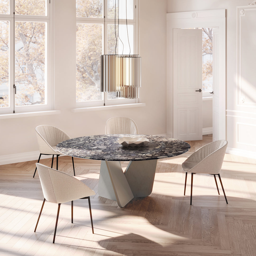 draenert | tadao table | inner rotating top | orobico black stone 160cm