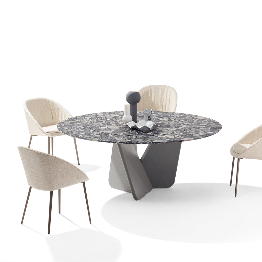draenert | tadao table | inner rotating top | orobico black stone 160cm