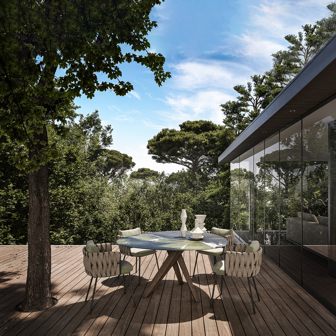 draenert | trilope indoor-outdoor dining table | carrara marble stone 120cm