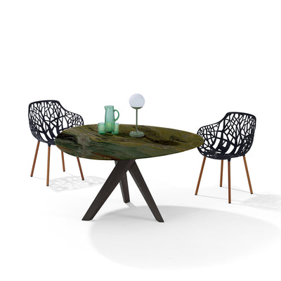 draenert | trilope indoor-outdoor dining table 160cm | avocatus stone + black base