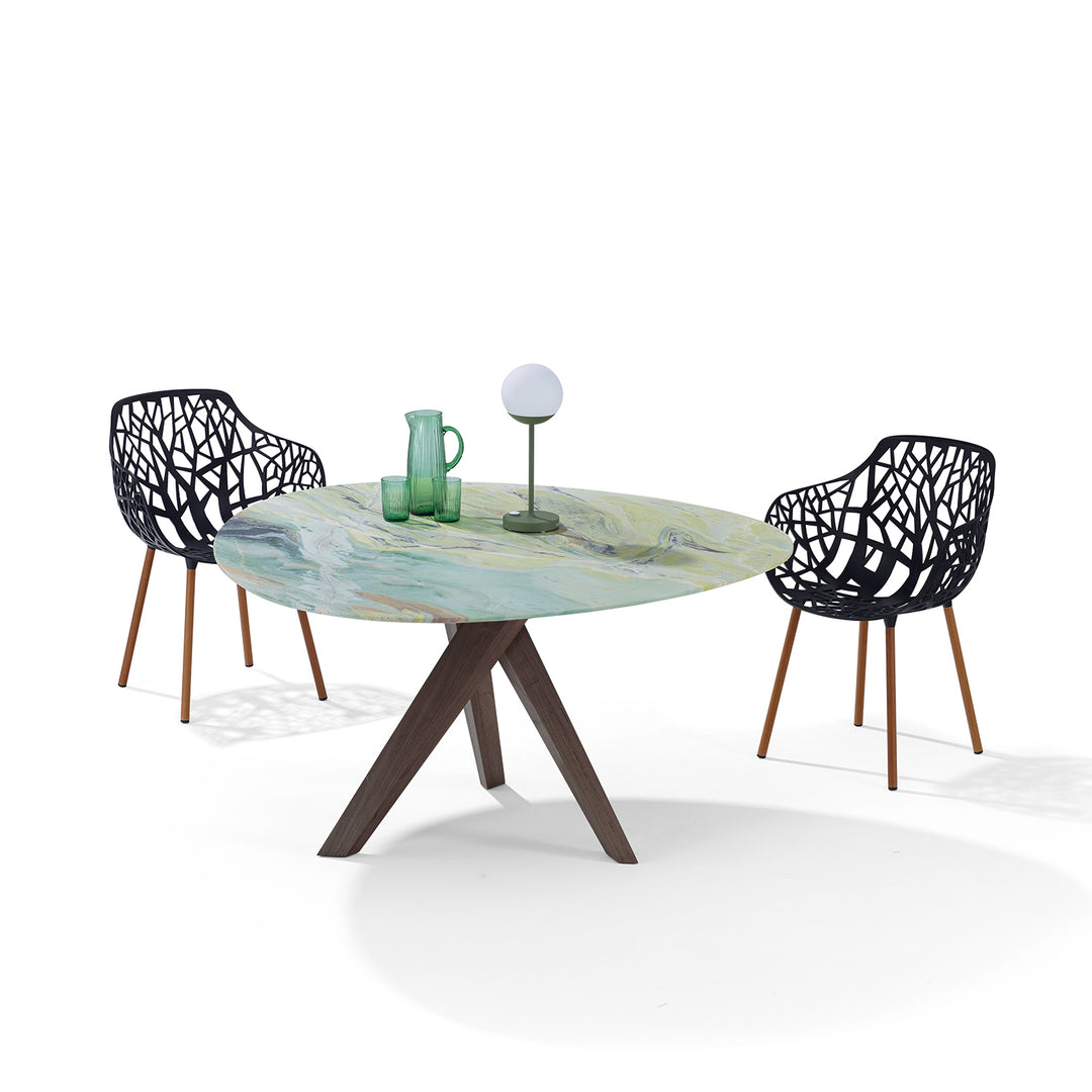 draenert | trilope indoor-outdoor dining table | carrara marble stone 120cm