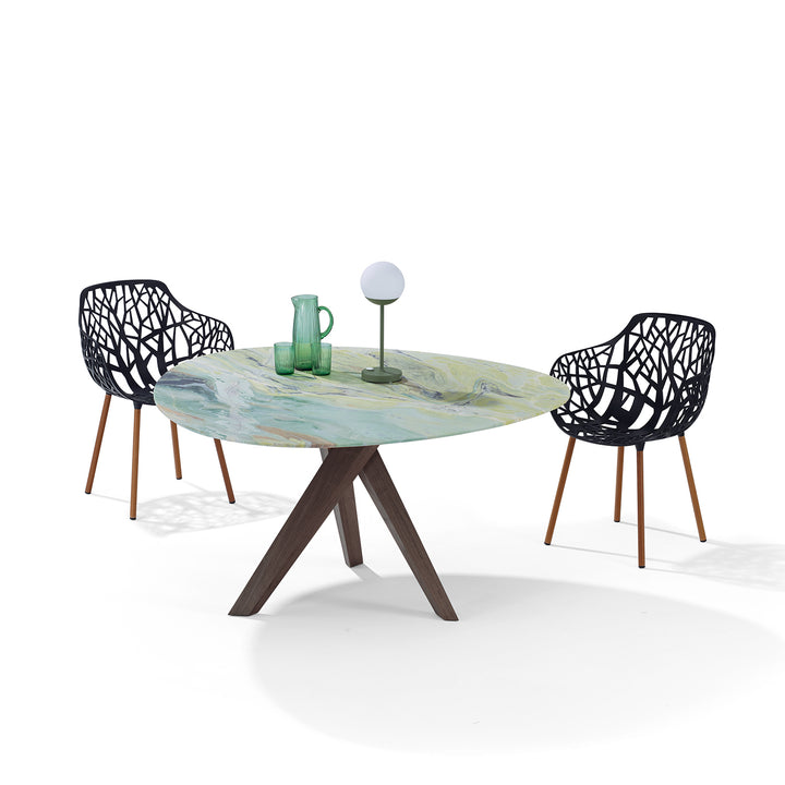 draenert | trilope indoor-outdoor dining table | carrara marble stone 120cm