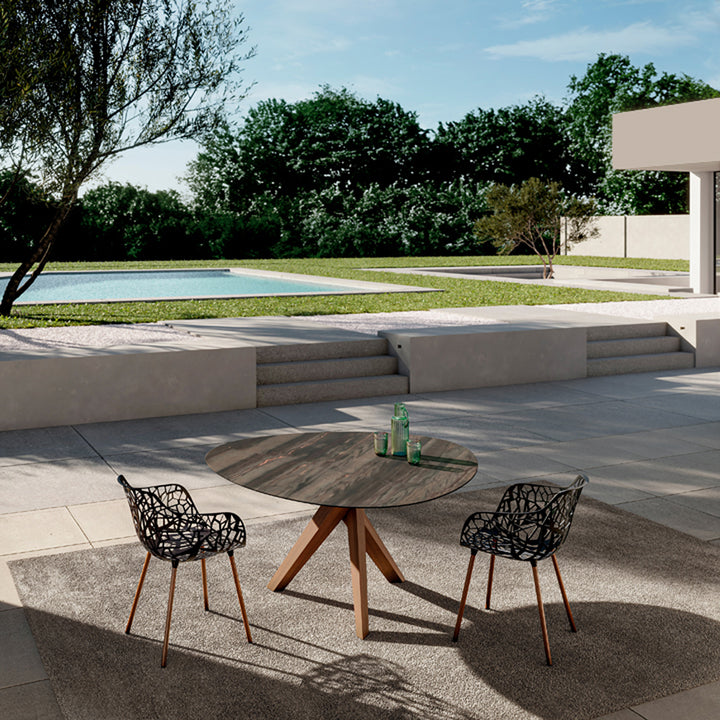 draenert | trilope indoor-outdoor dining table | carrara marble stone 120cm