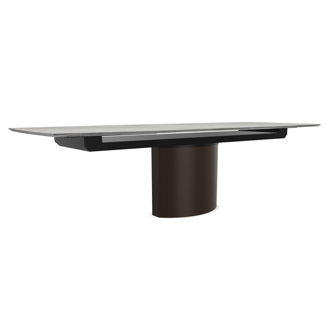 draenert | adler table | boat shape | PG1 neva stone | 105 x 190cm ext 270cm
