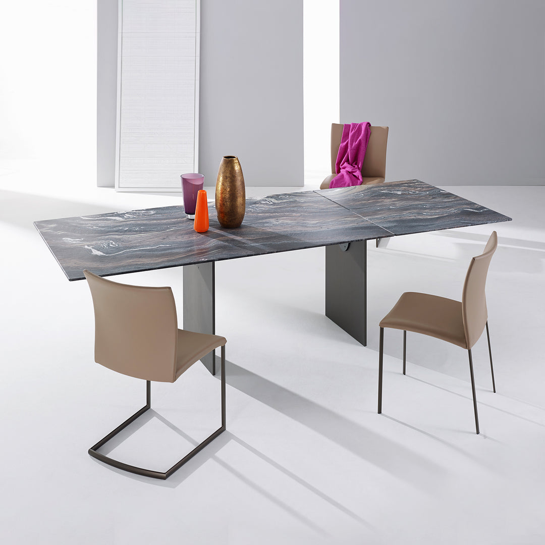 draenert | atlas table | extendable + pivotable | dreaming green stone 160/230x92cm