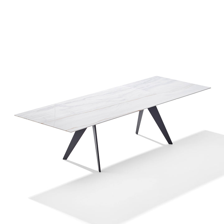 draenert | atlas table | swivel extension | belvedere stone + black base 200/280x105cm