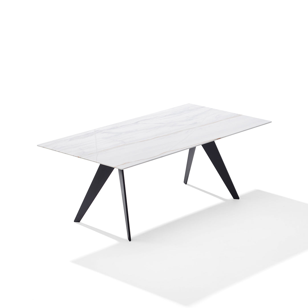 draenert | atlas table | swivel extension | belvedere stone + black base 200/280x105cm