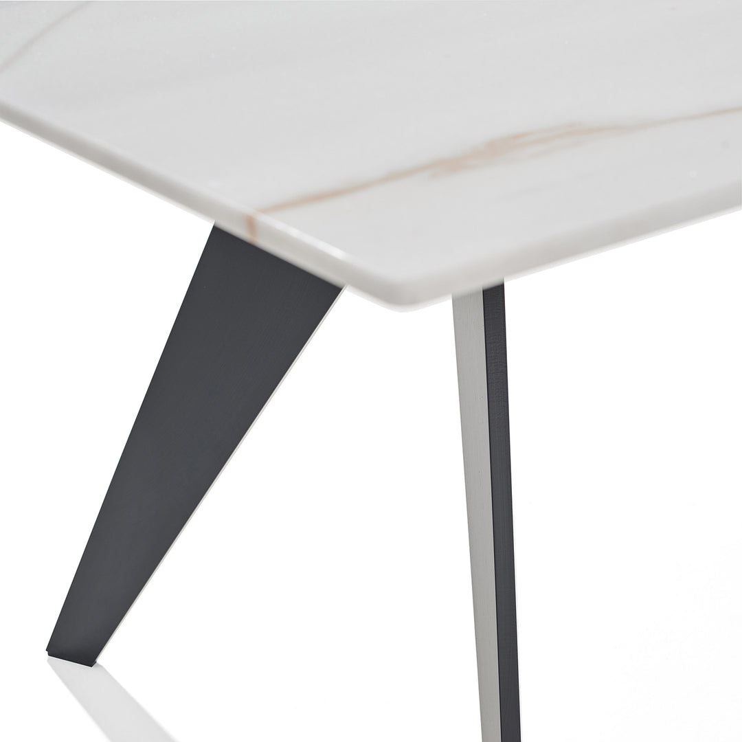 draenert | atlas table | swivel extension | belvedere stone + black base 200/280x105cm