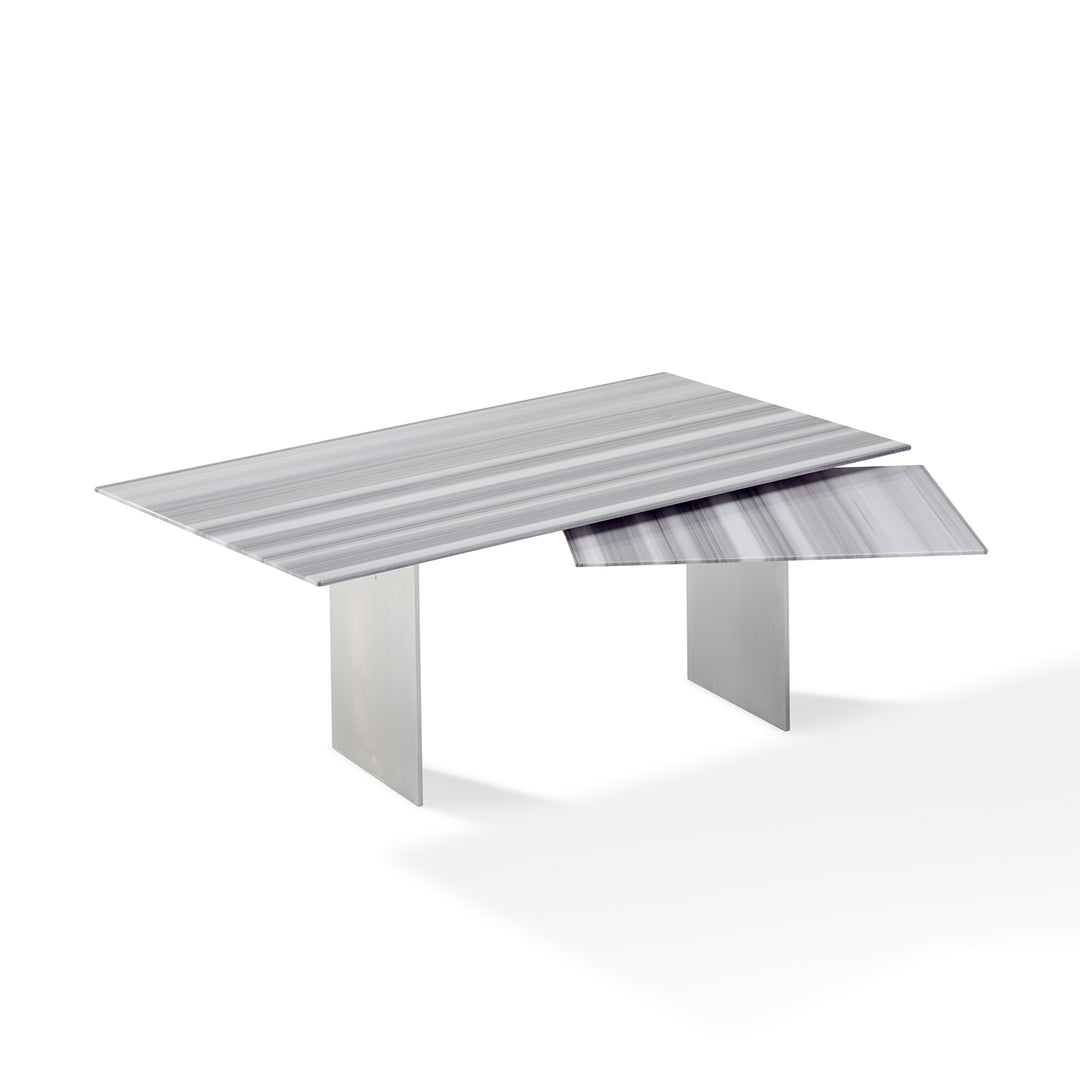 draenert | atlas table | extendable + pivotable | dreaming green stone 160/230x92cm