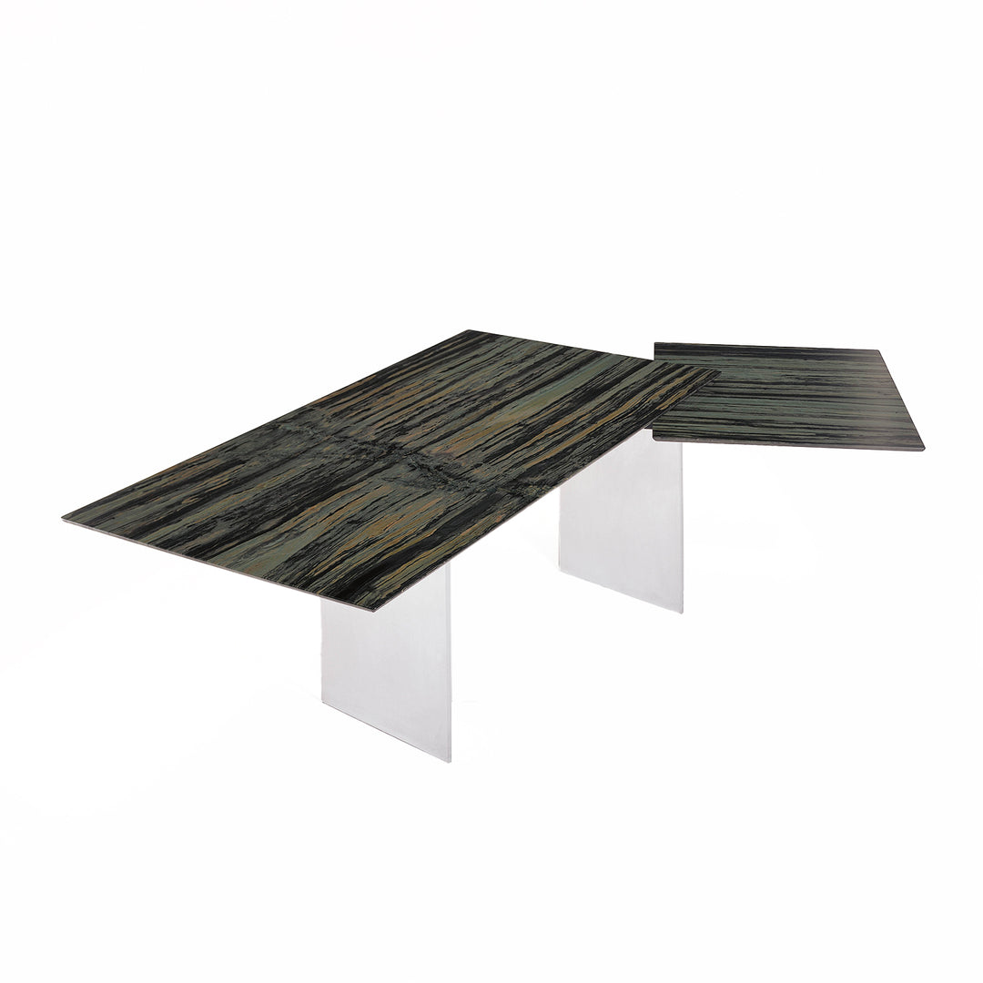 draenert | atlas table | extendable + pivotable | dreaming green stone 160/230x92cm