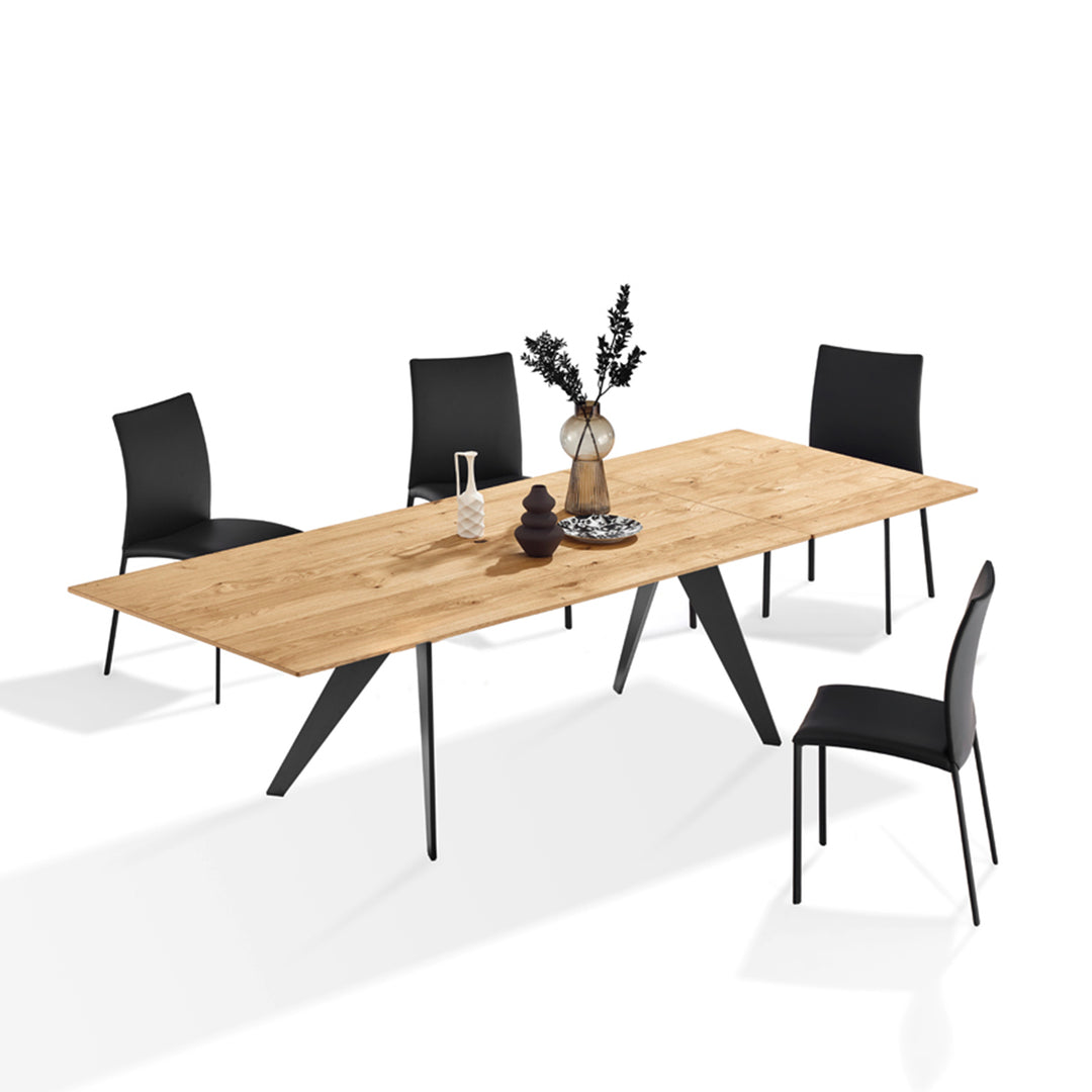 draenert | atlas table | swivel extension | belvedere stone + black base 200/280x105cm