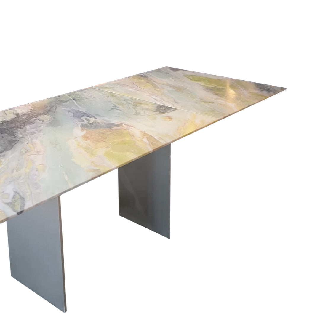 draenert | atlas table | extendable + pivotable | dreaming green stone 160/230x92cm