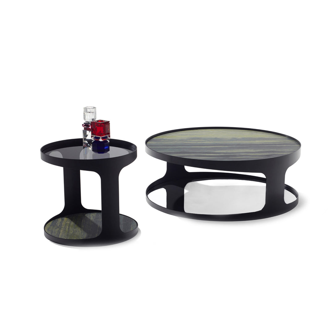 draenert | colin coffee table | verde bamboo stone + black frame