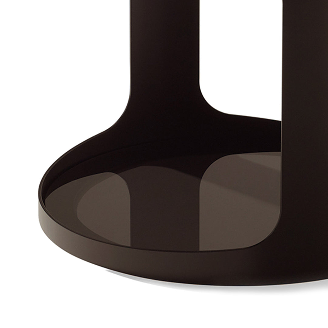 draenert | colin side table | azul mary stone + brown glass + dark bronze frame