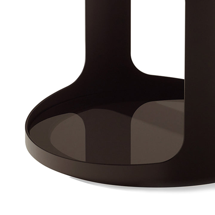 draenert | colin side table | azul mary stone + brown glass + dark bronze frame