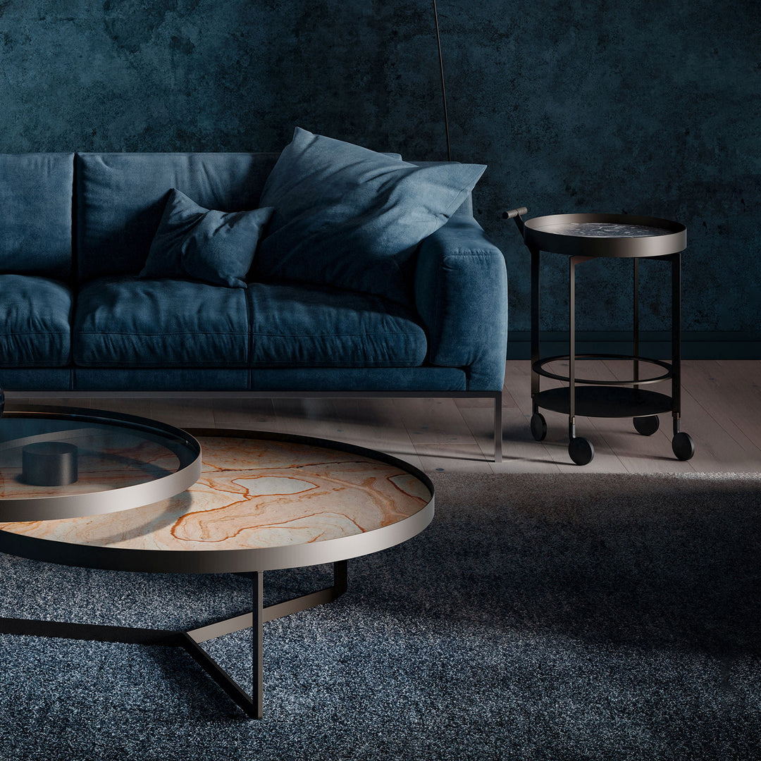 draenert | day bar trolley | belvedere leathered stone + black frame