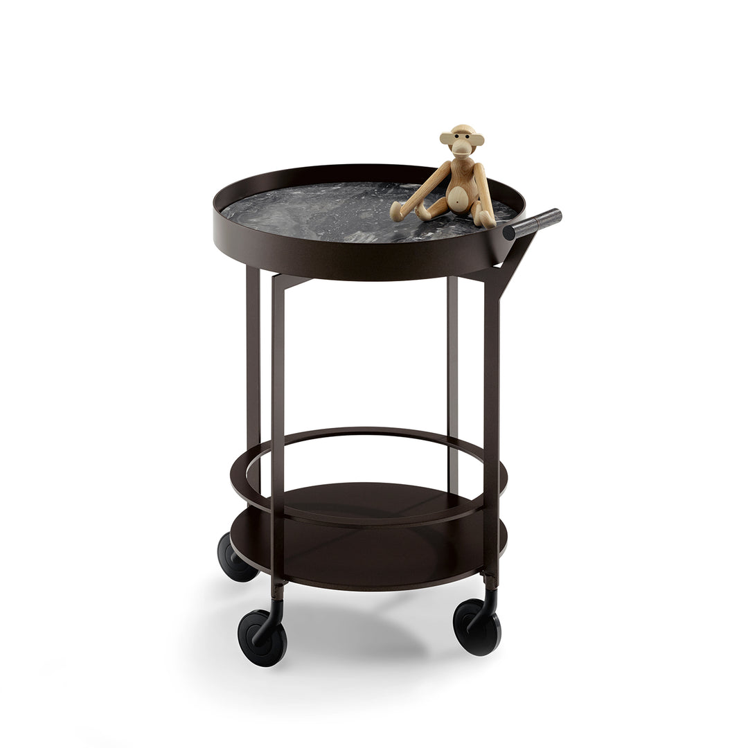 draenert | day bar trolley | belvedere leathered stone + black frame