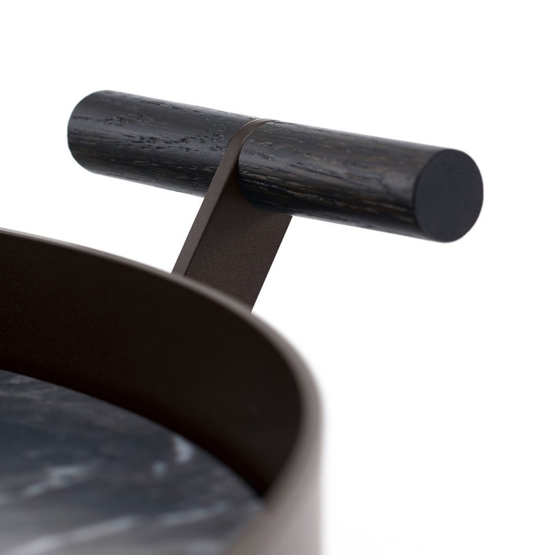 draenert | day bar trolley | belvedere leathered stone + black frame