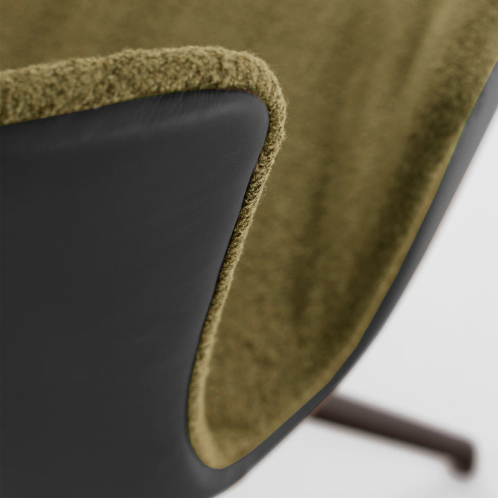 draenert | dexter armchair | swivel base | black leather + charmelle cloud 55