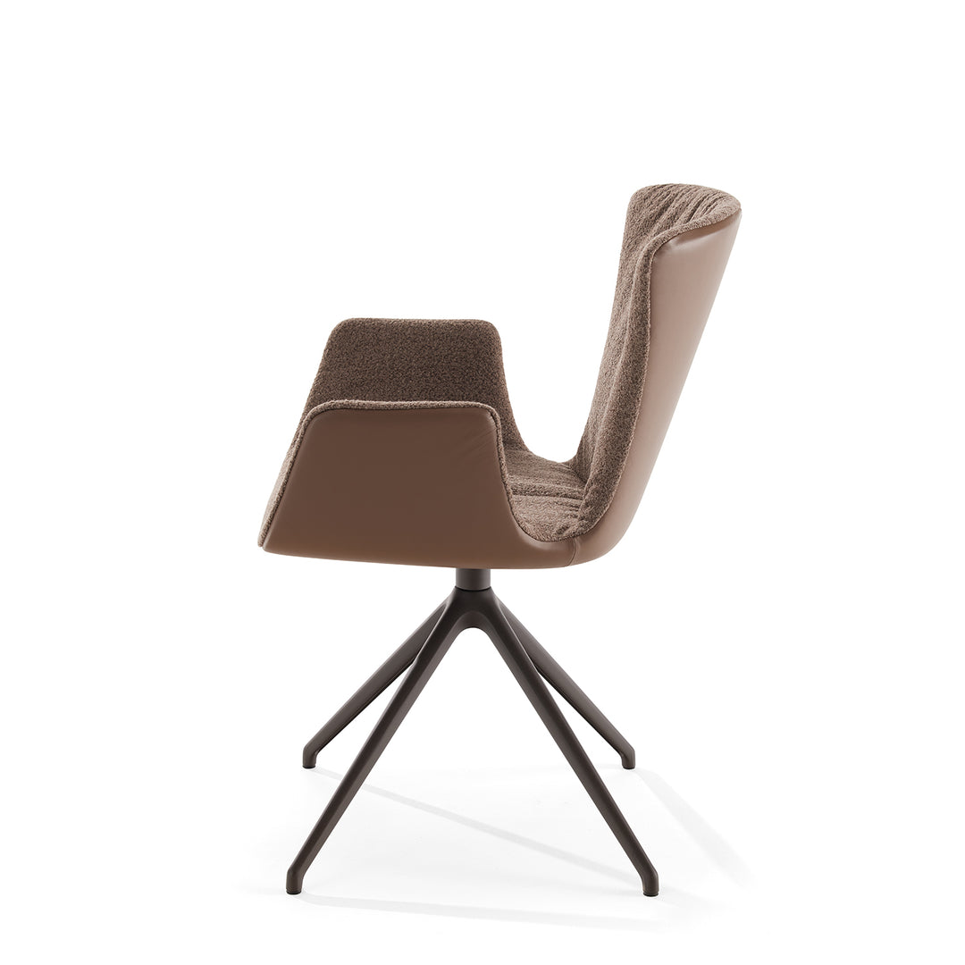 draenert | dexter armchair | swivel base | black leather + charmelle cloud 55