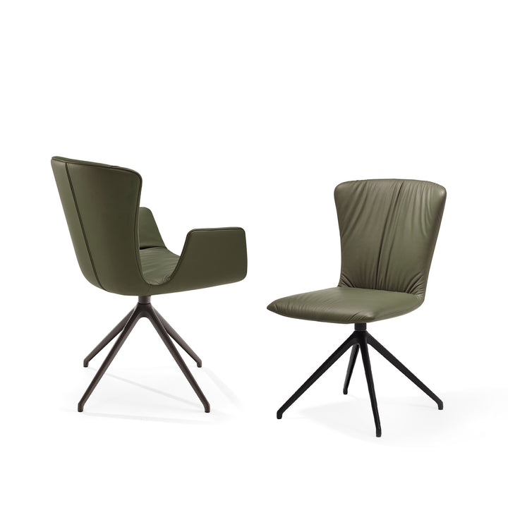 draenert | dexter chair | swivel base | black leather + charmelle cloud 55
