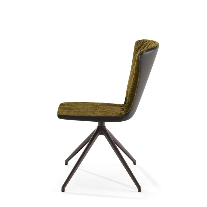 draenert | dexter chair | swivel base | black leather + charmelle cloud 55